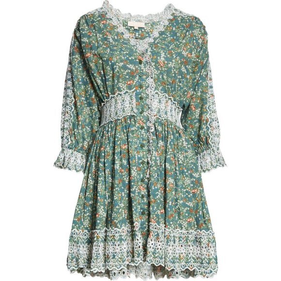 By TIMO Eyelet Short Sleeve Cotton Minidress Size L - Picture 1 of 12